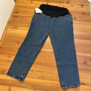 Isabel by Ingrid & Isabel 90s Straight Maternity Denim Jeans Size 16 Blue NWT
